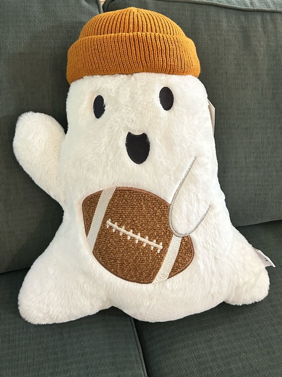 Martha Stewart Other - Martha Stewart Ghost Shaped Pillow with Football and Beanie Soft Plushie NWT